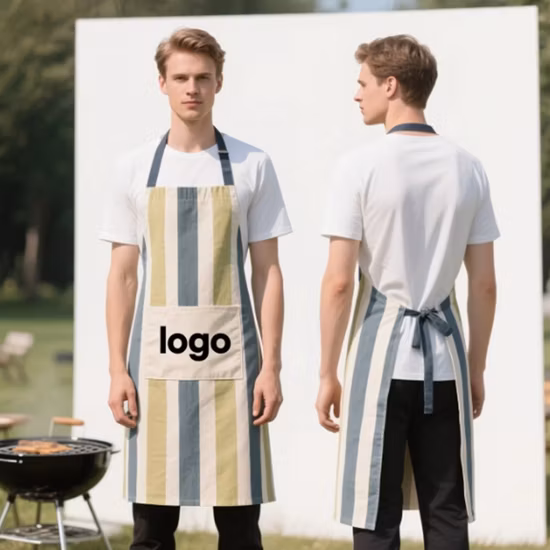 Custom Kitchen Apron Custom Logo Cooking Aprons Restaurant Chef Apron with Pockets