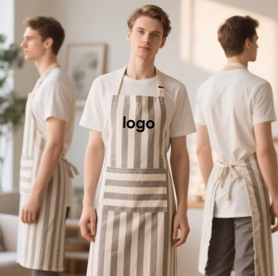 Avental de cozinha personalizado com logotipo personalizado, avental de cozinha para chef de restaurante com bolsos